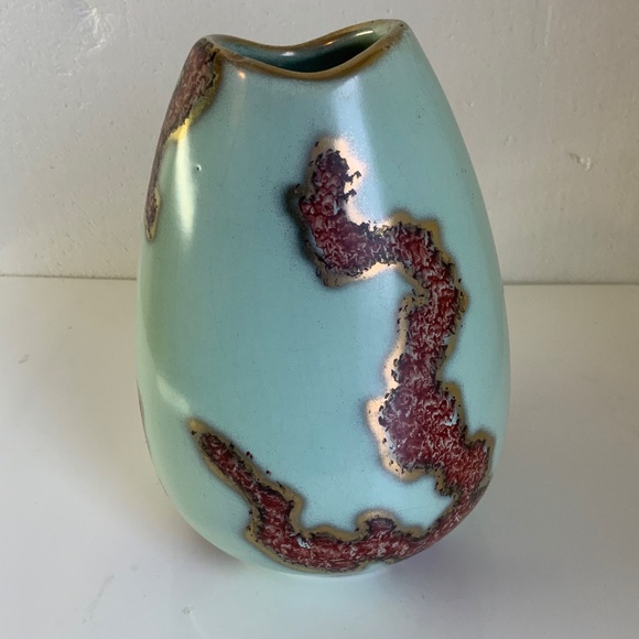 Rare MCM light blue Jasba ceramic "Fat Lava" vase from West Germany, 1950s - Picture 2 of 5